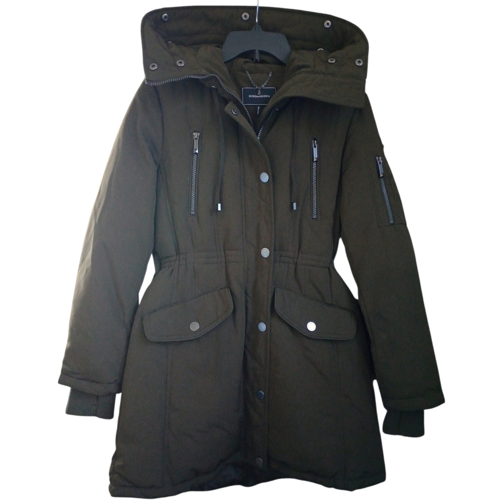BCBGMAXAZRIA Moss Green Puffer Coat